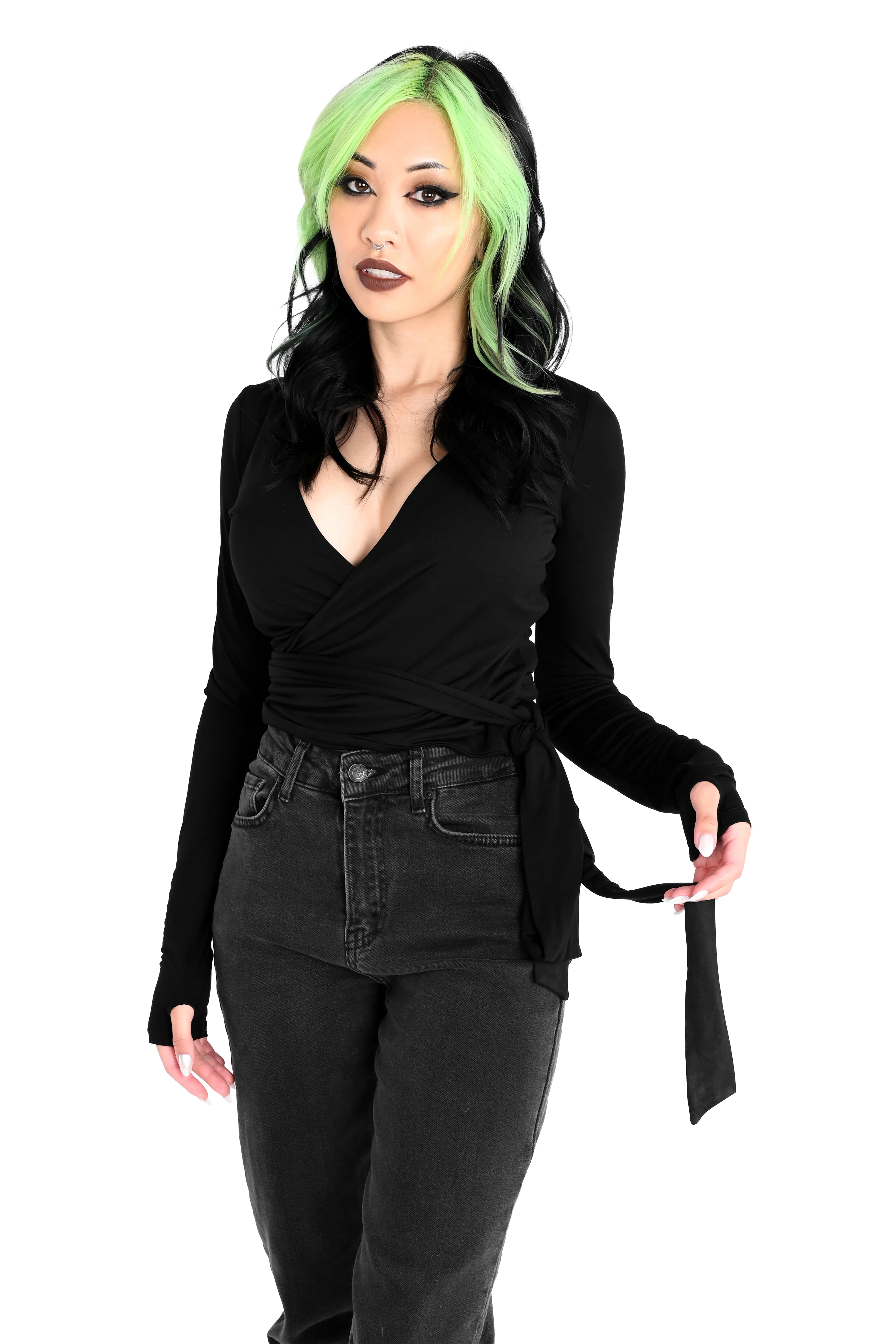 Ballet Wrap Long Sleeve Top - Image 3