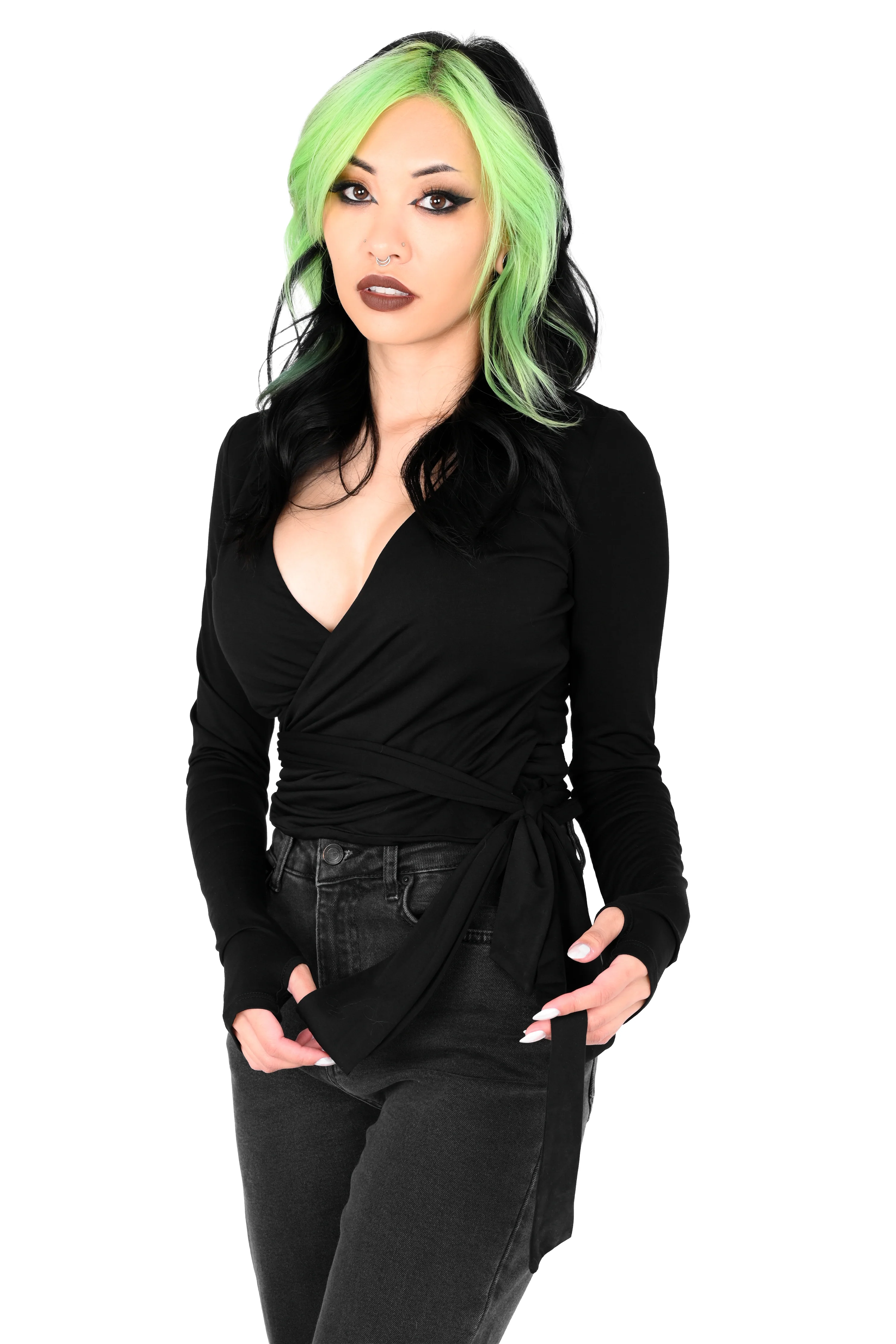 Ballet Wrap Long Sleeve Top - Image 5