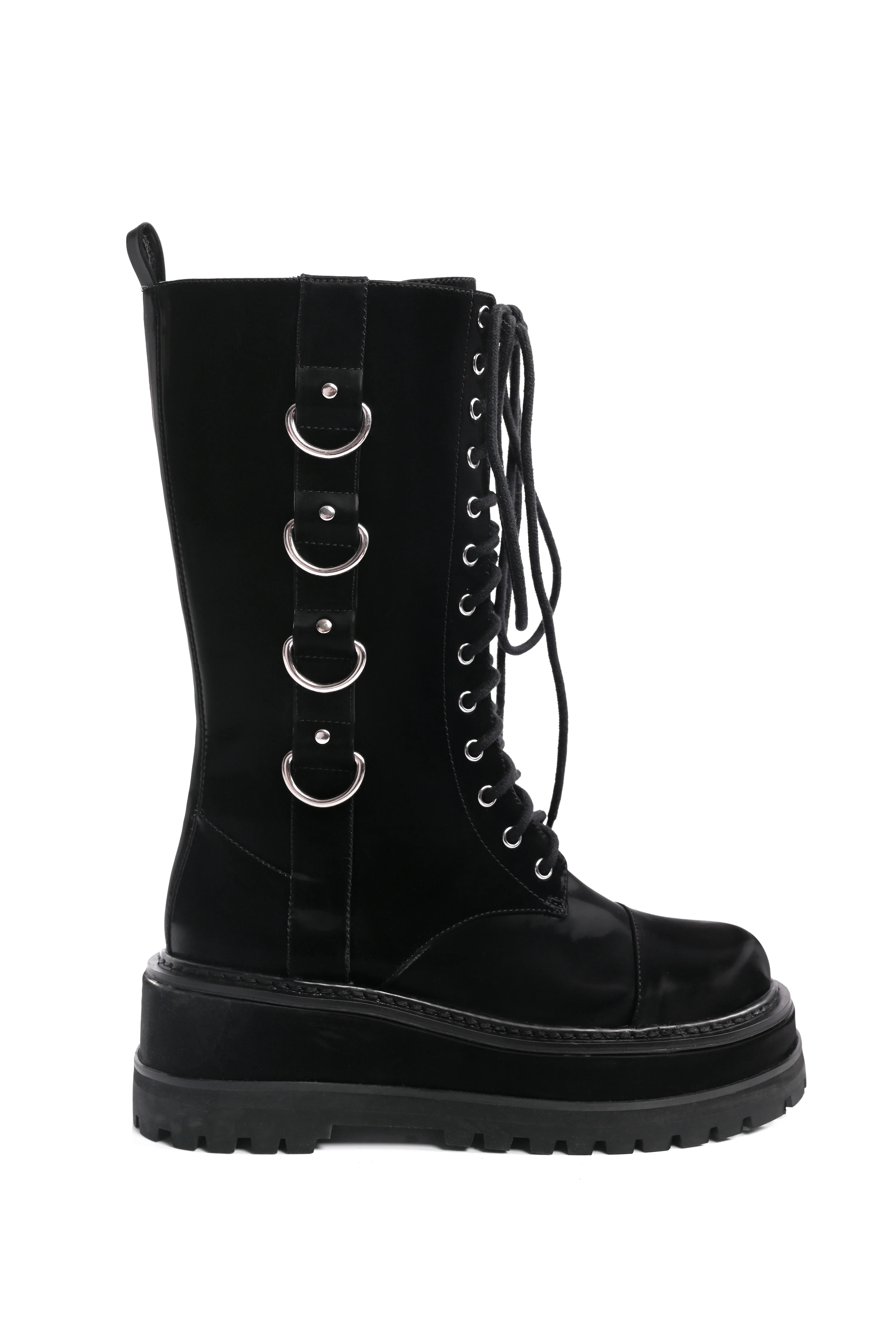 Trent Black Liquid Velvet Boots - Image 4