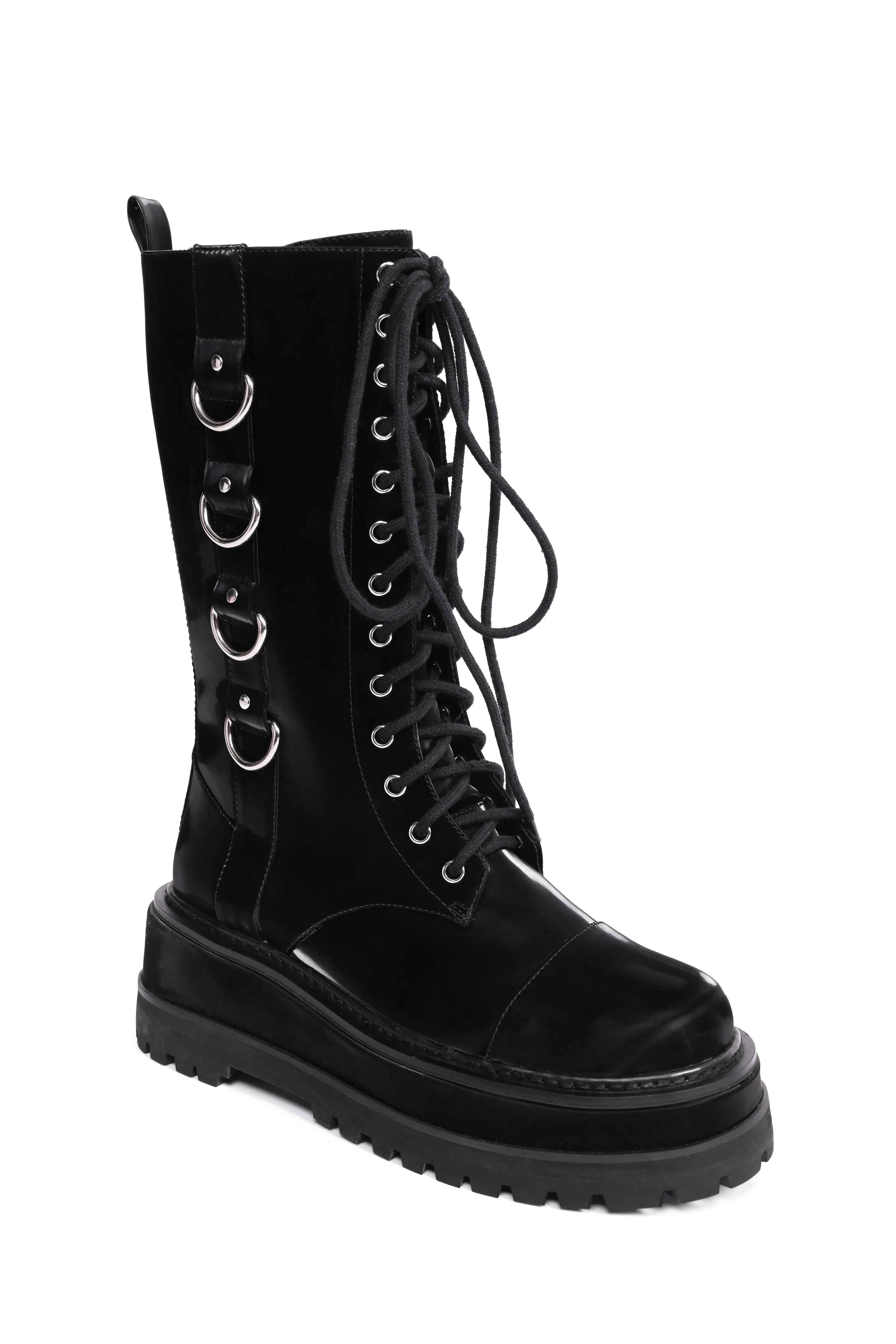Trent Black Liquid Velvet Boots - Image 5