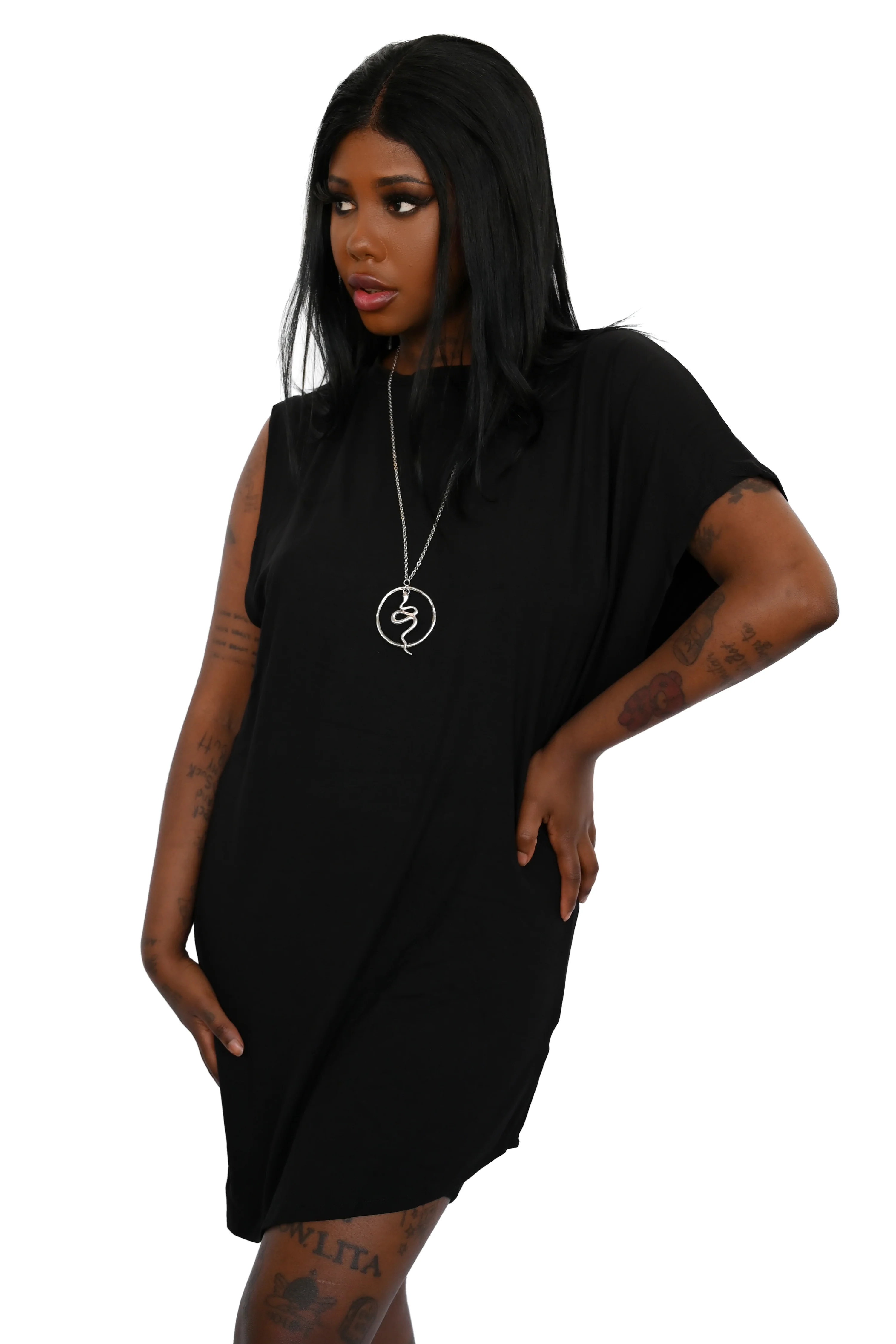 Black No.1 Asymmetrical Tunic Top - Image 3