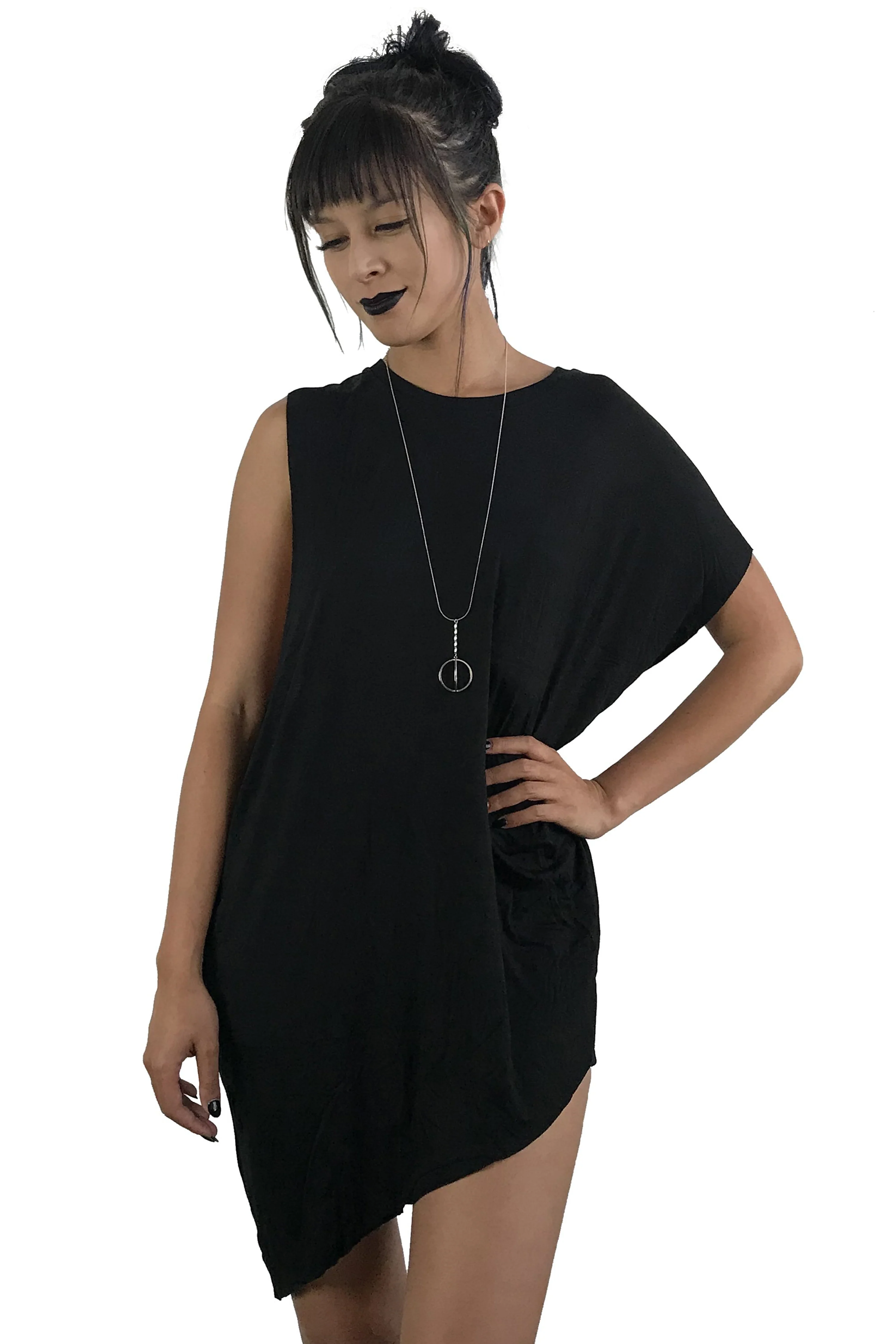Black No.1 Asymmetrical Tunic Top - Image 6