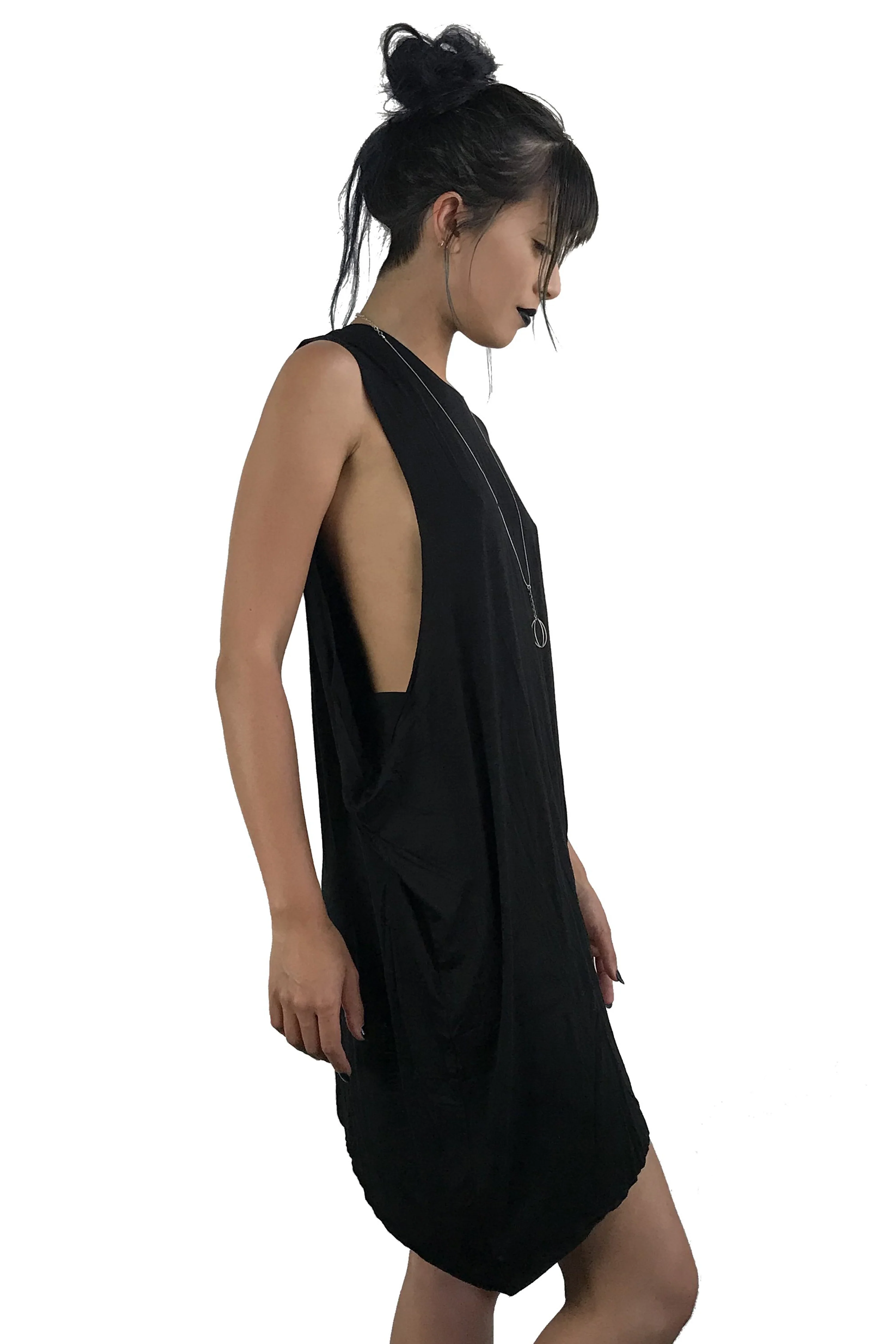 Black No.1 Asymmetrical Tunic Top - Image 7