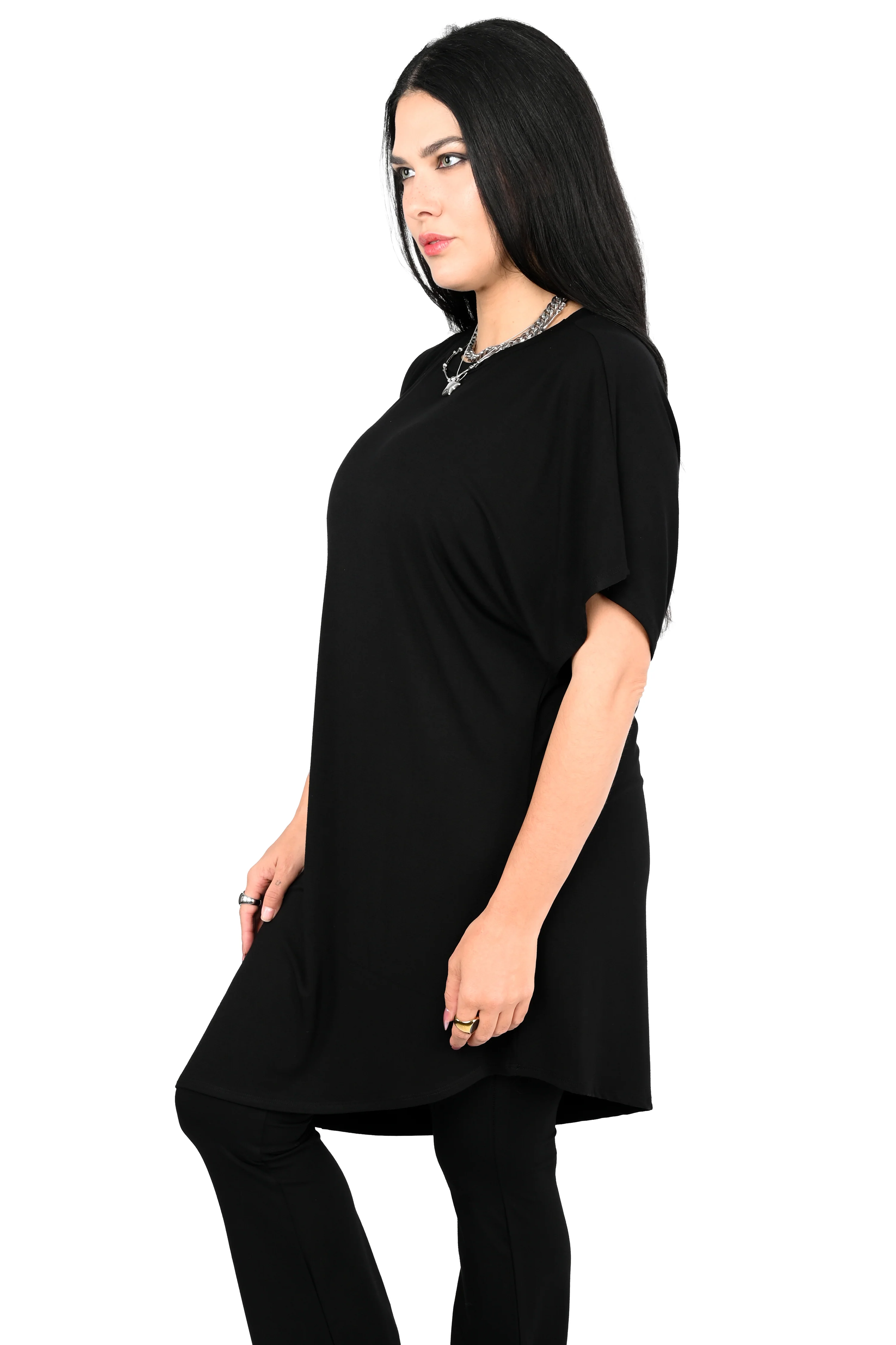 Black No.1 Asymmetrical Tunic Top - Image 8