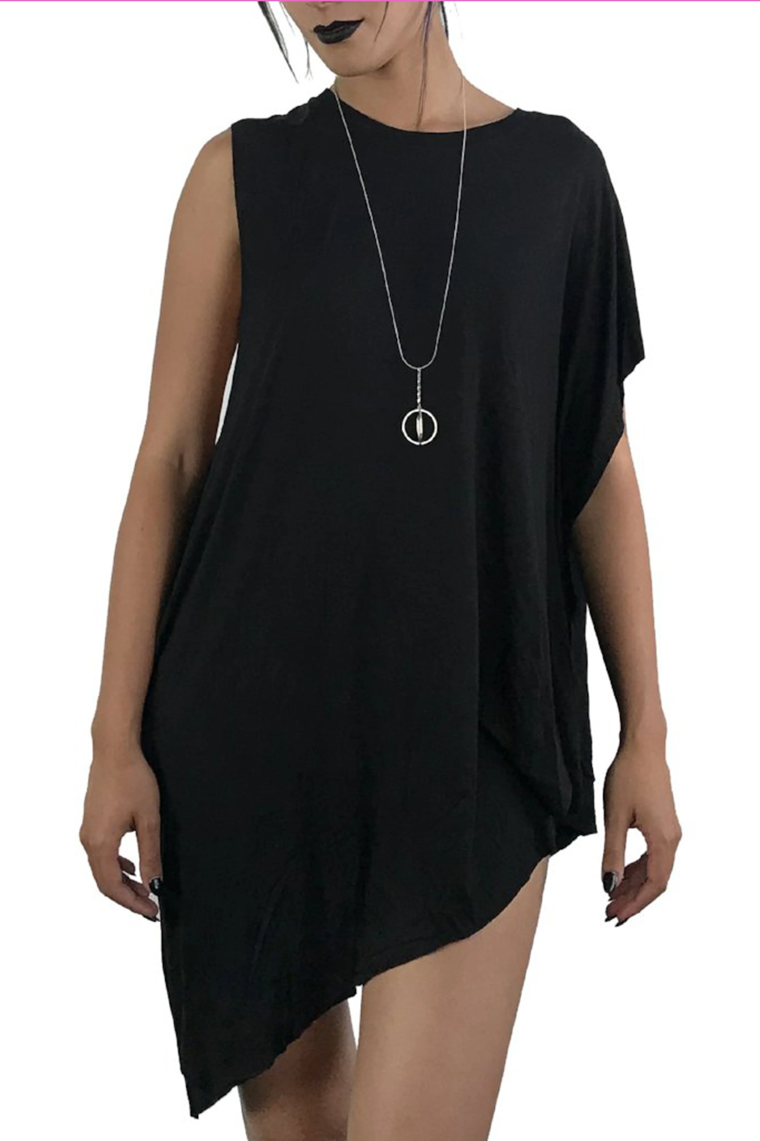 Black No.1 Asymmetrical Tunic Top - Image 9