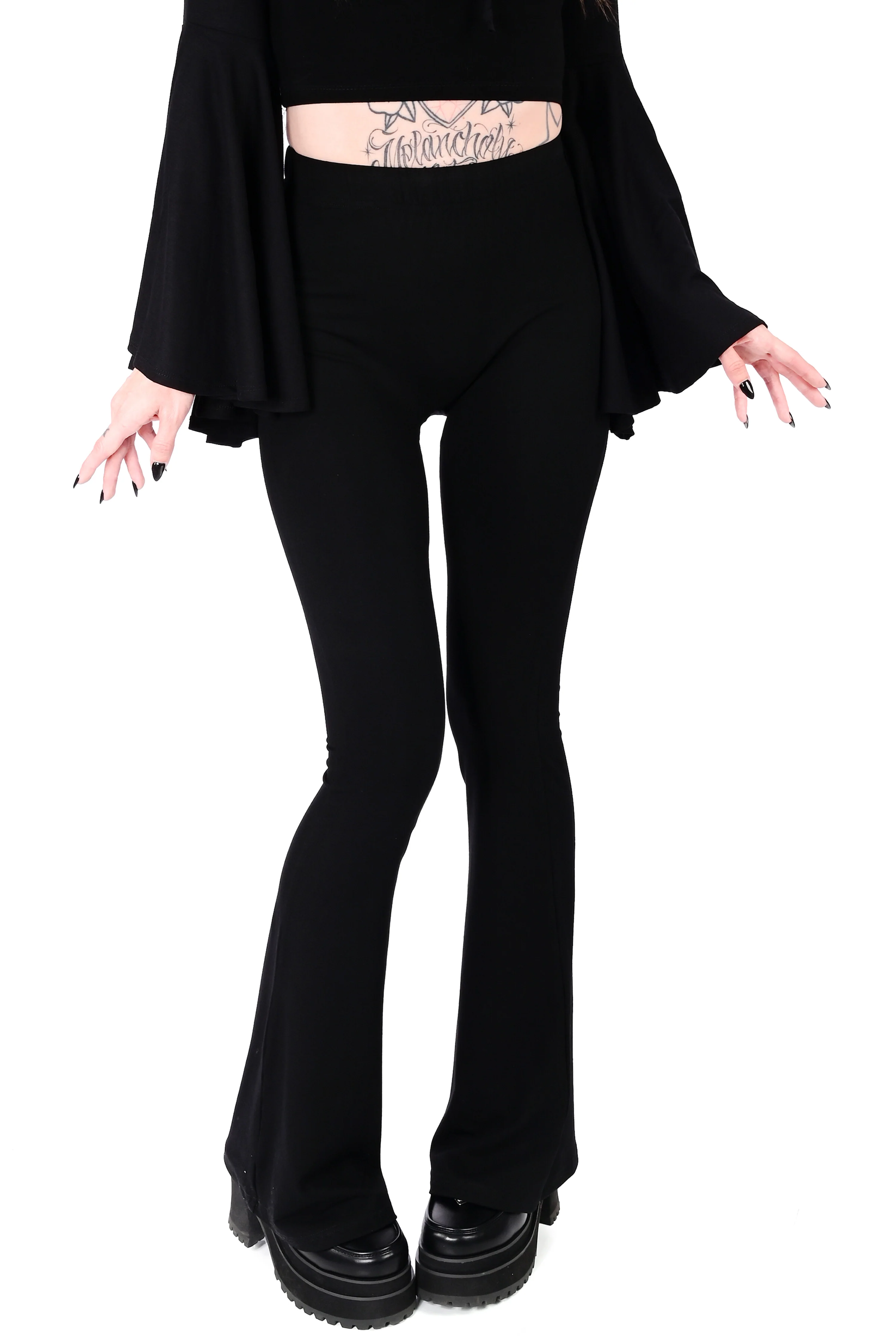 Black Seamless Flare Leggings 2.0 - Image 2