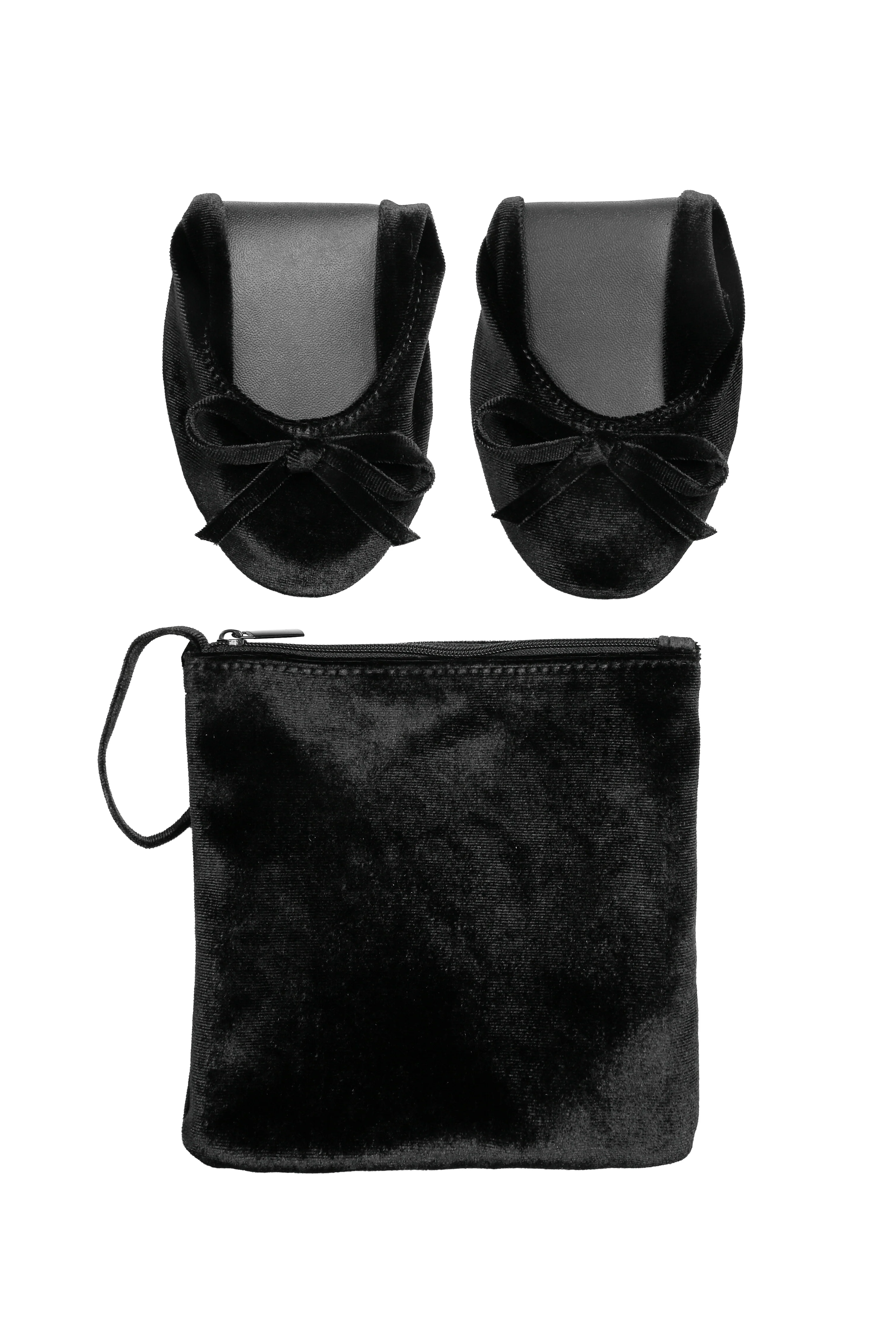 Black Velvet Folding Flats - Image 5