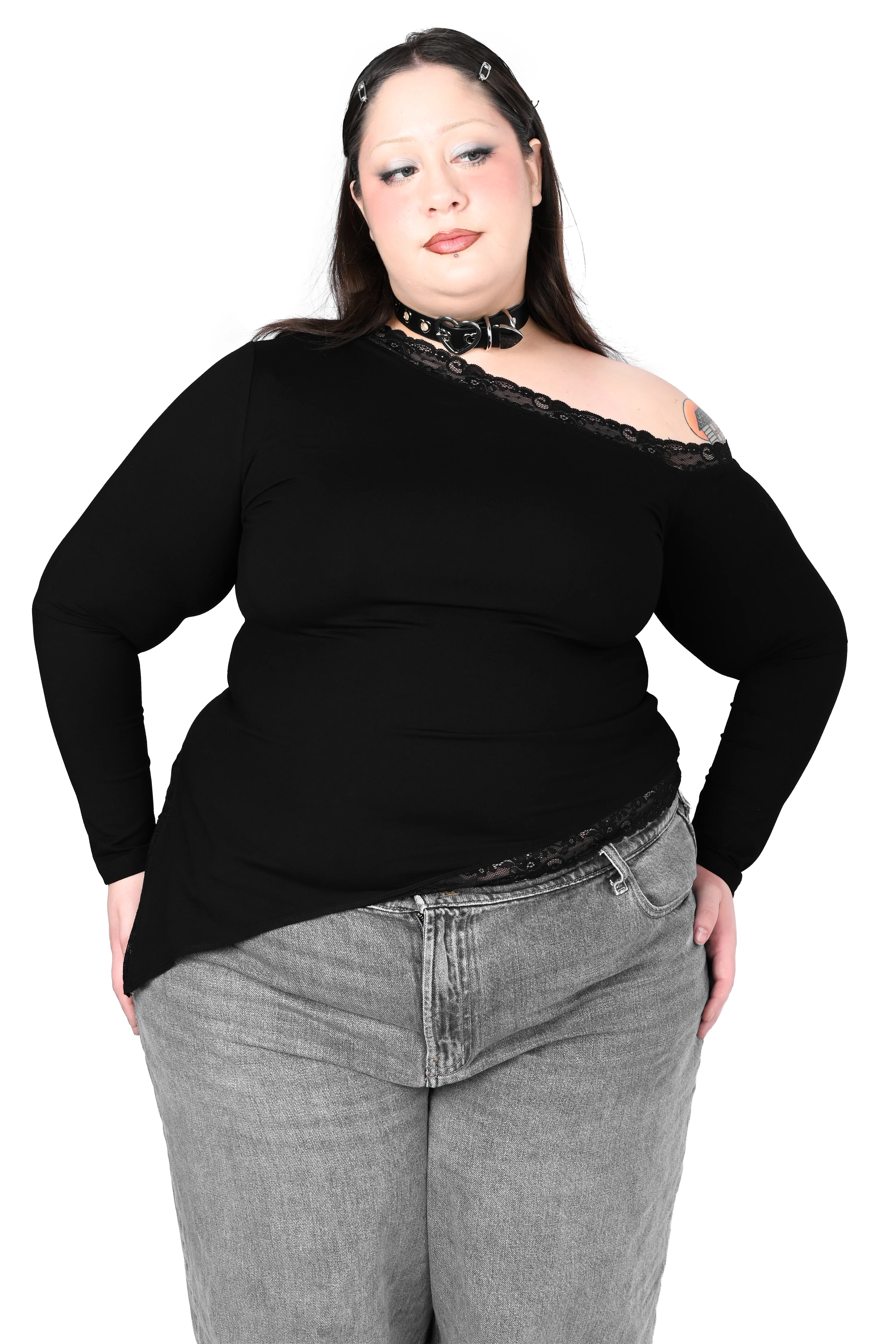 Off the Shoulder Long Sleeve Top - Image 2