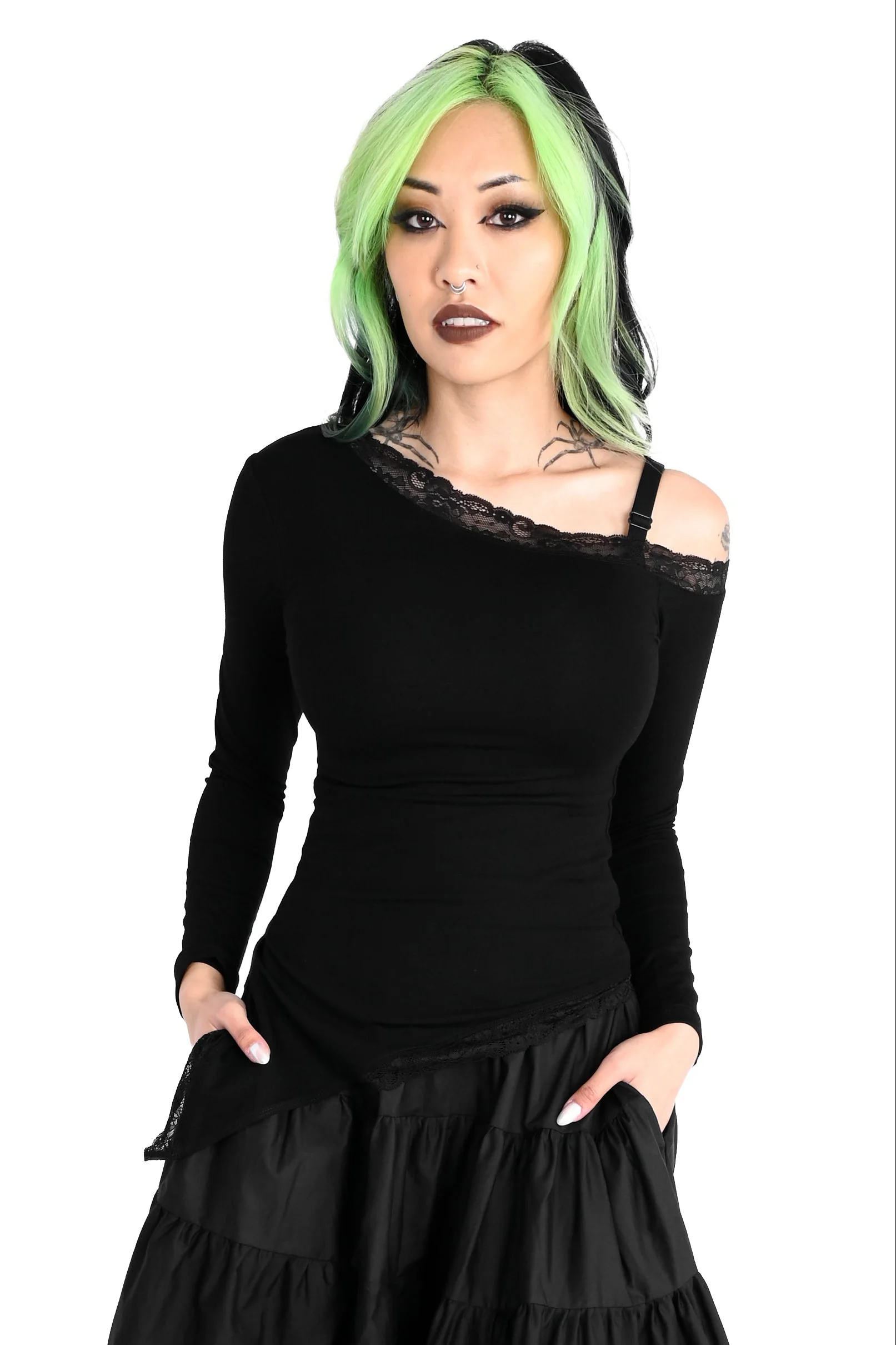 Off the Shoulder Long Sleeve Top - Image 3