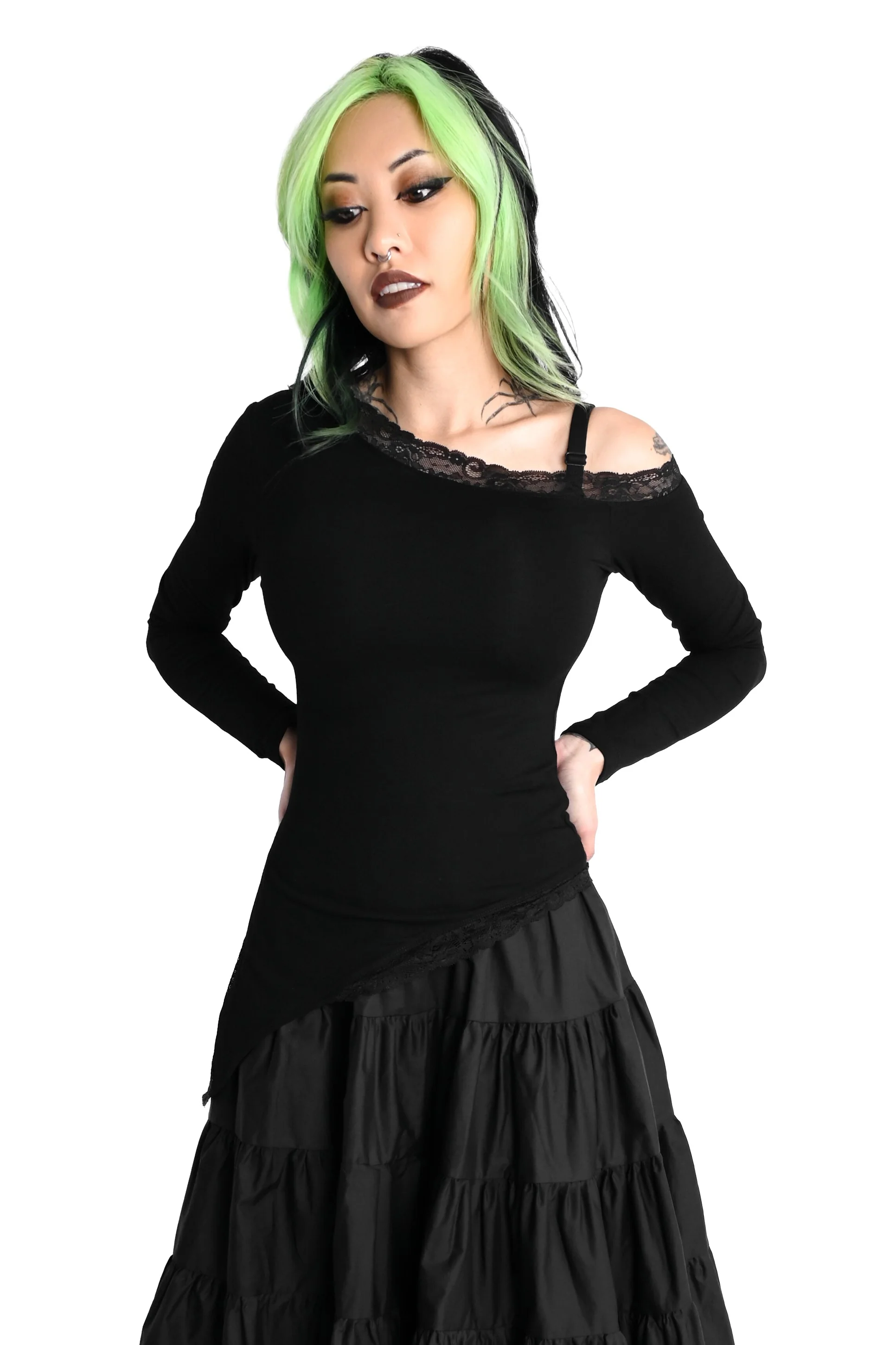 Off the Shoulder Long Sleeve Top - Image 5
