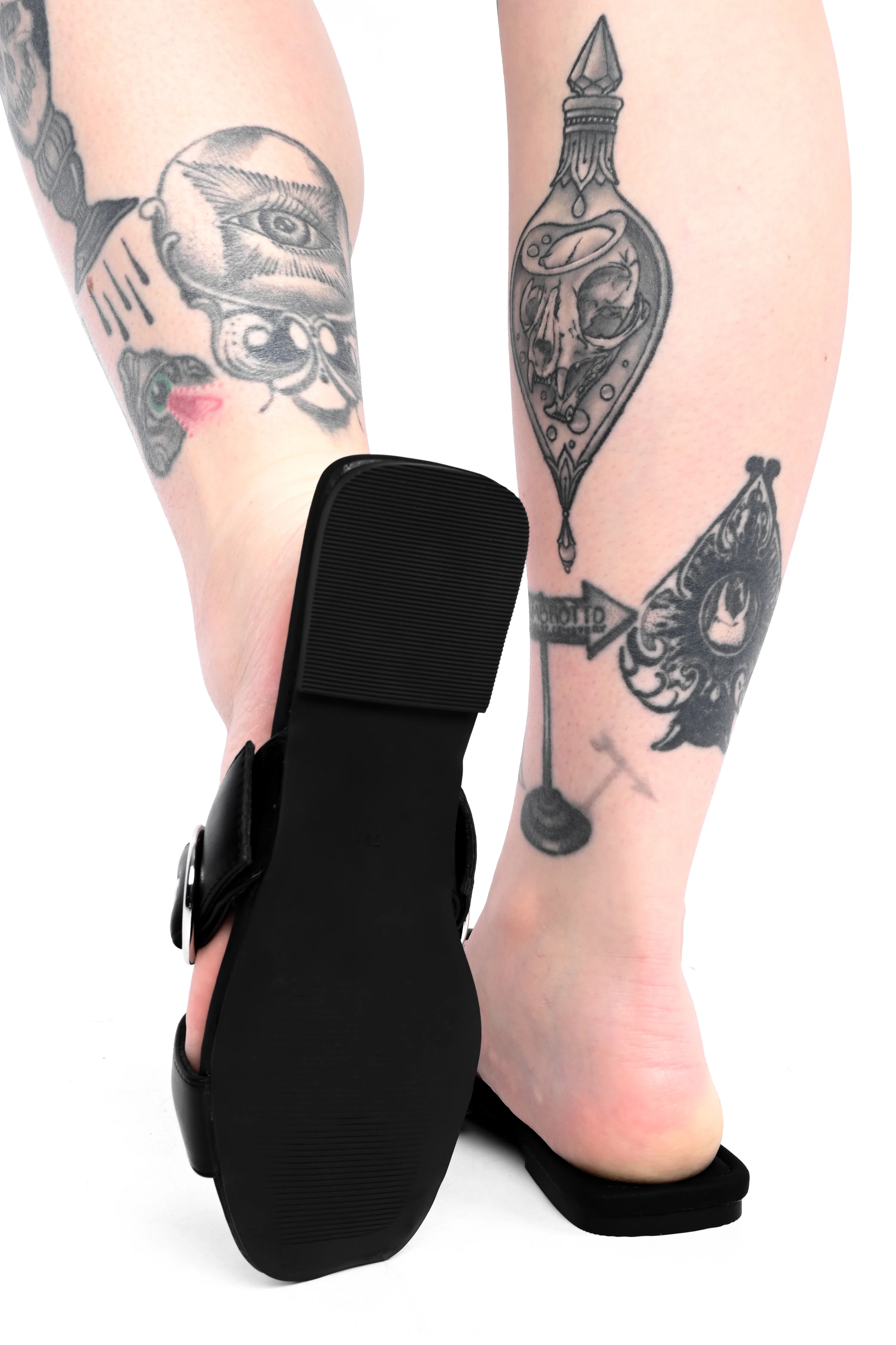 Cora O-Ring Adjustable Buckle Black Slides - Image 4