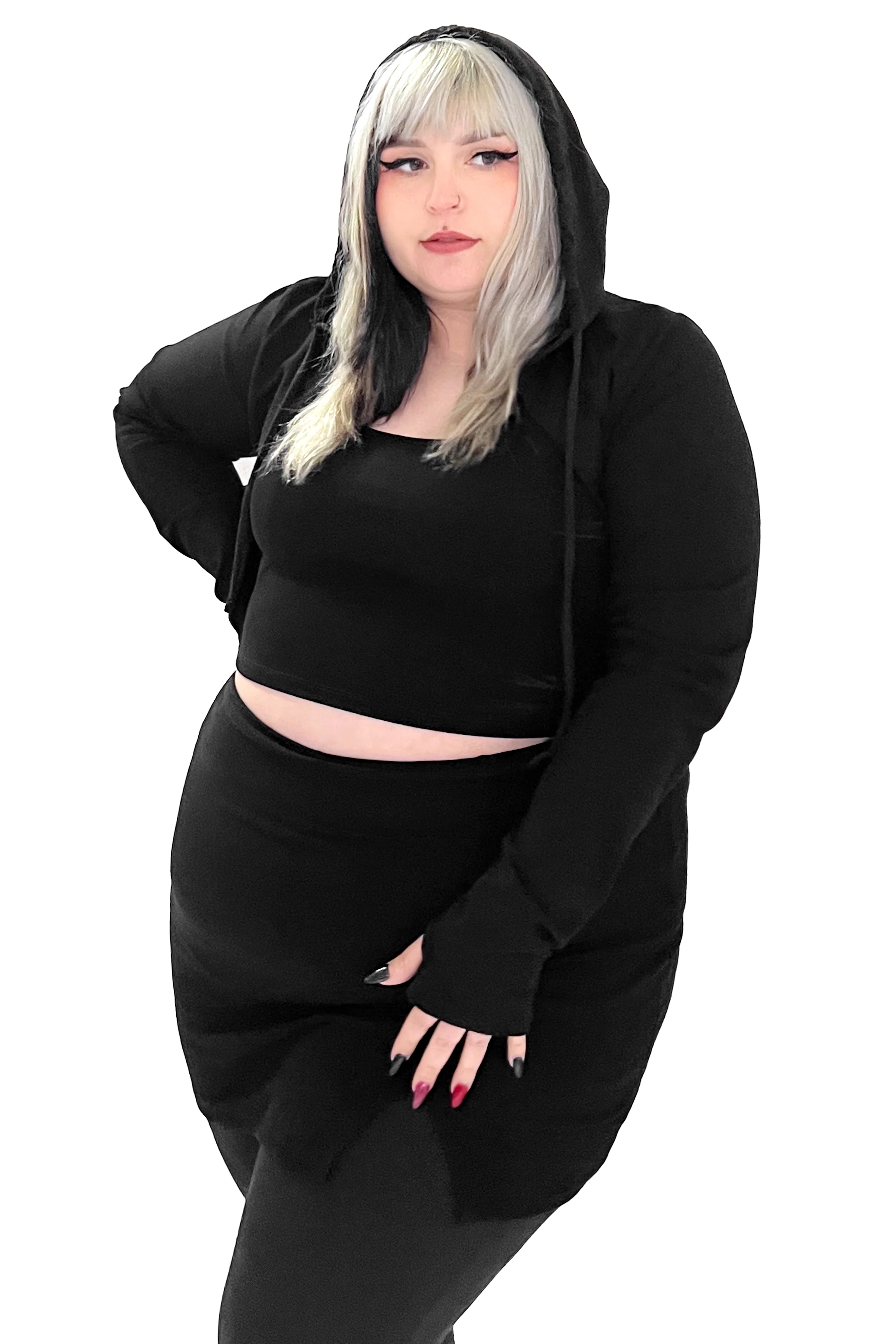 Hooded Bolero With Thumb Holes - Image 4