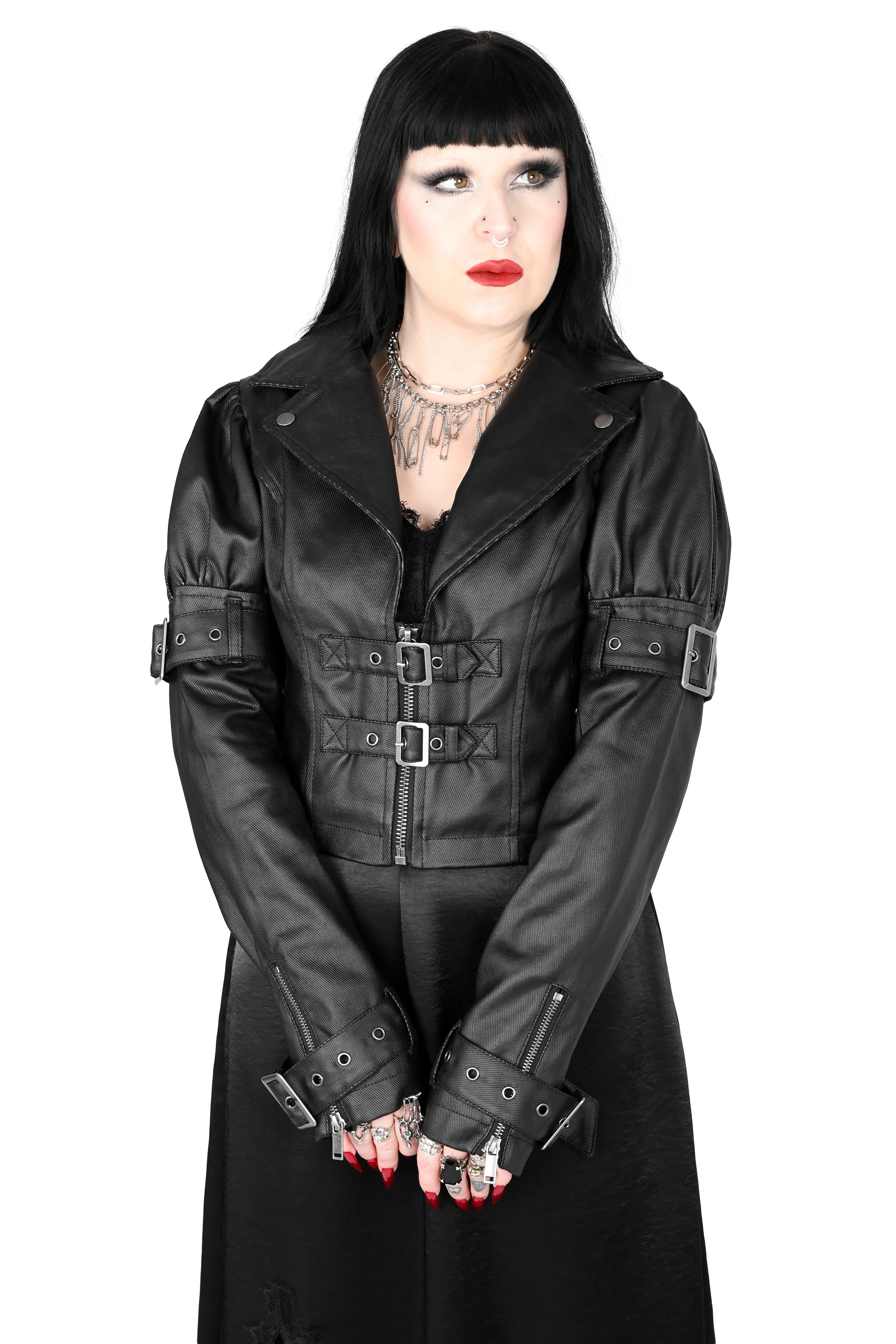 Meadow Puff Sleeve Moto Jacket - Image 3