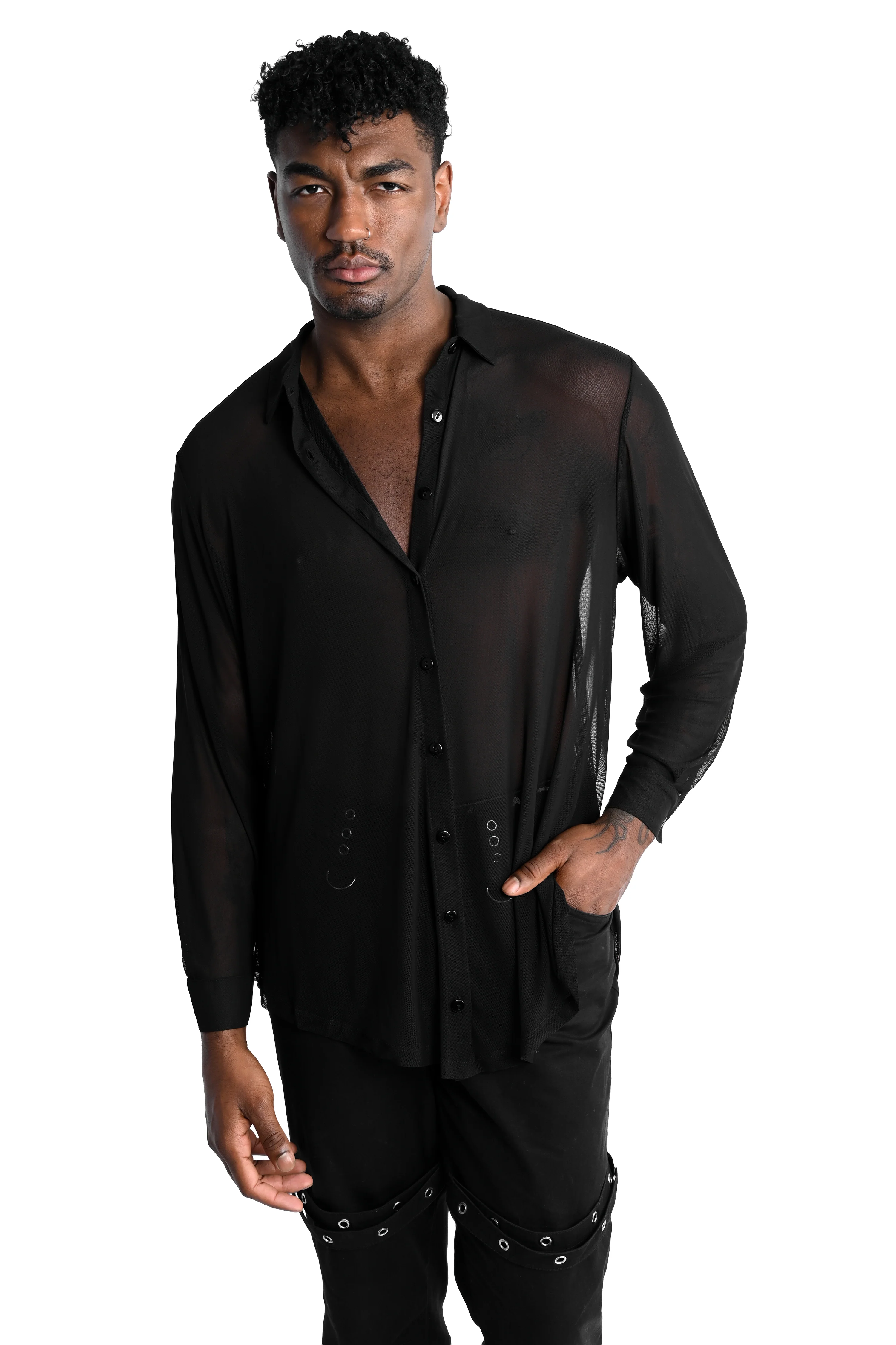 Mesh Memphis Oversized Shirt - Image 3