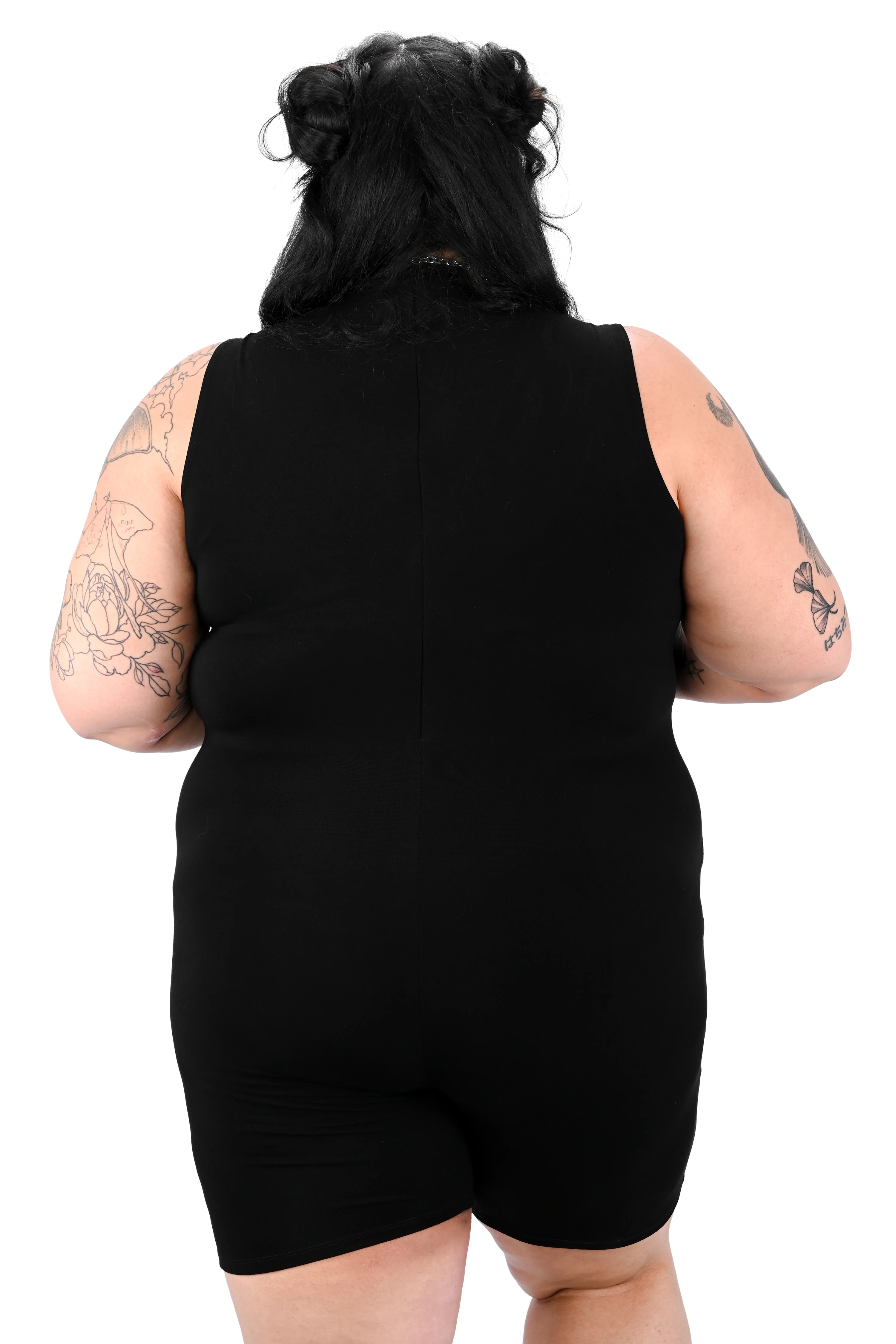 High Neck Biker Short Romper - Image 9
