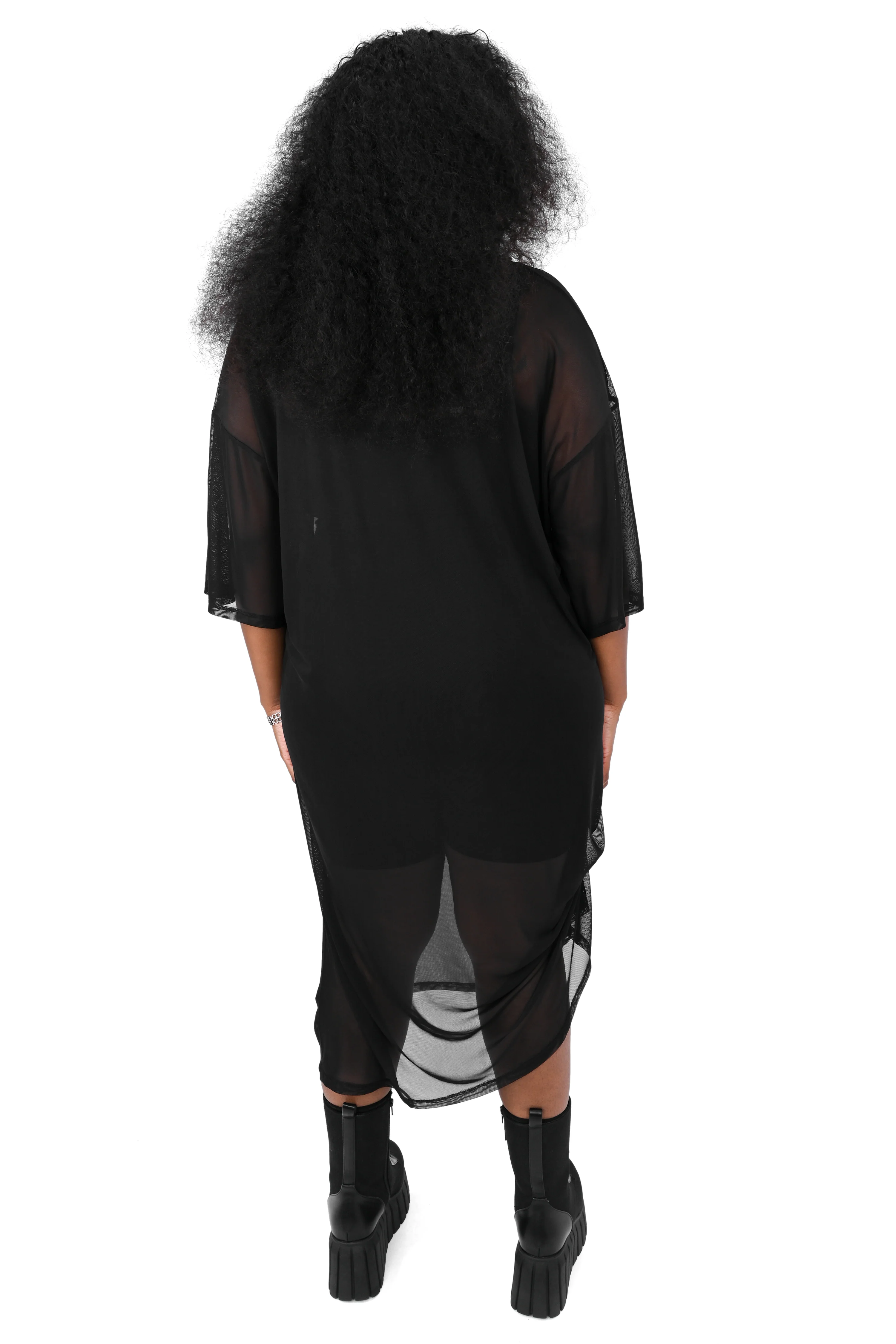 Oversized Mesh T-Shirt Dress - Image 5