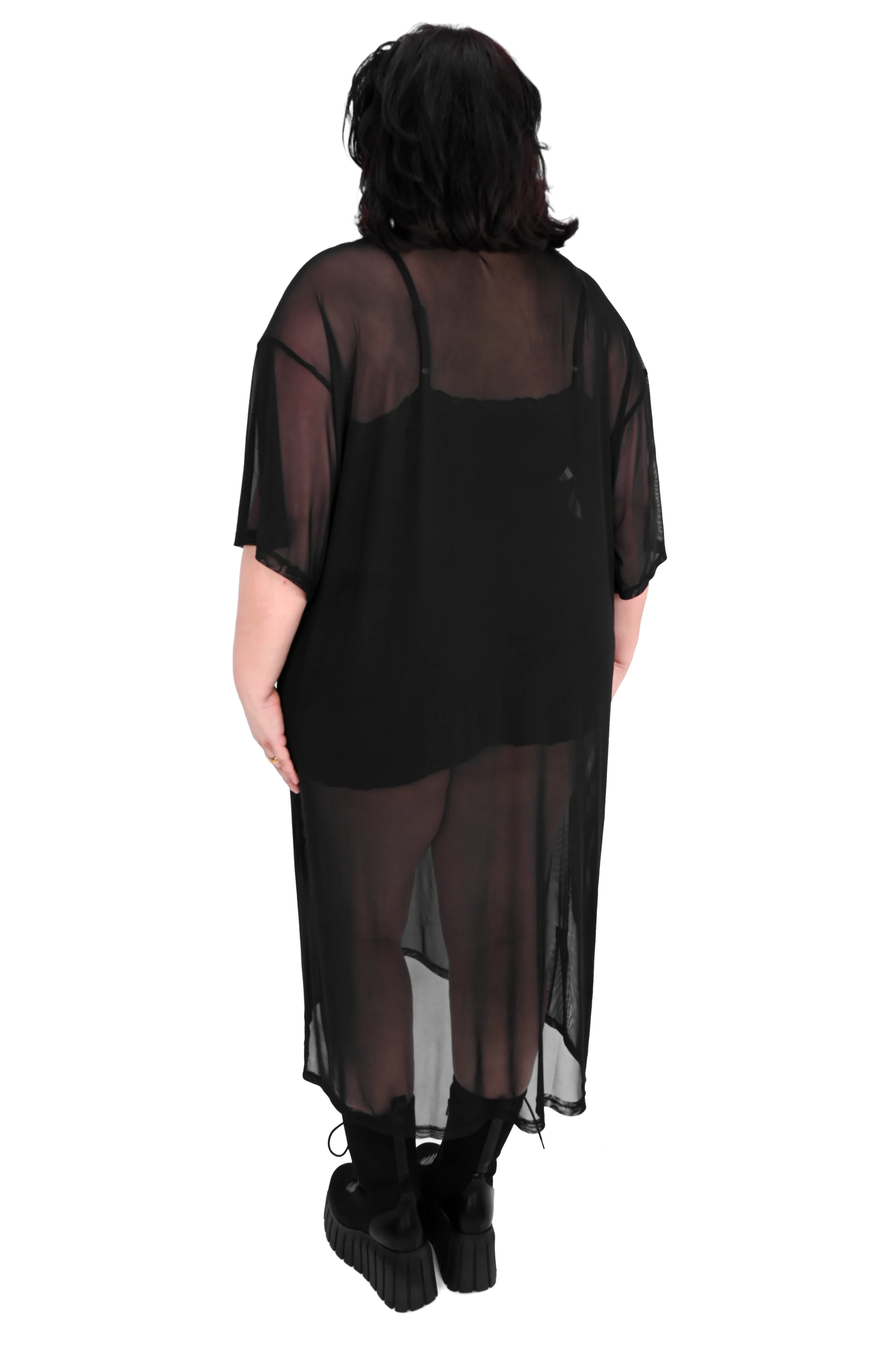Oversized Mesh T-Shirt Dress - Image 6
