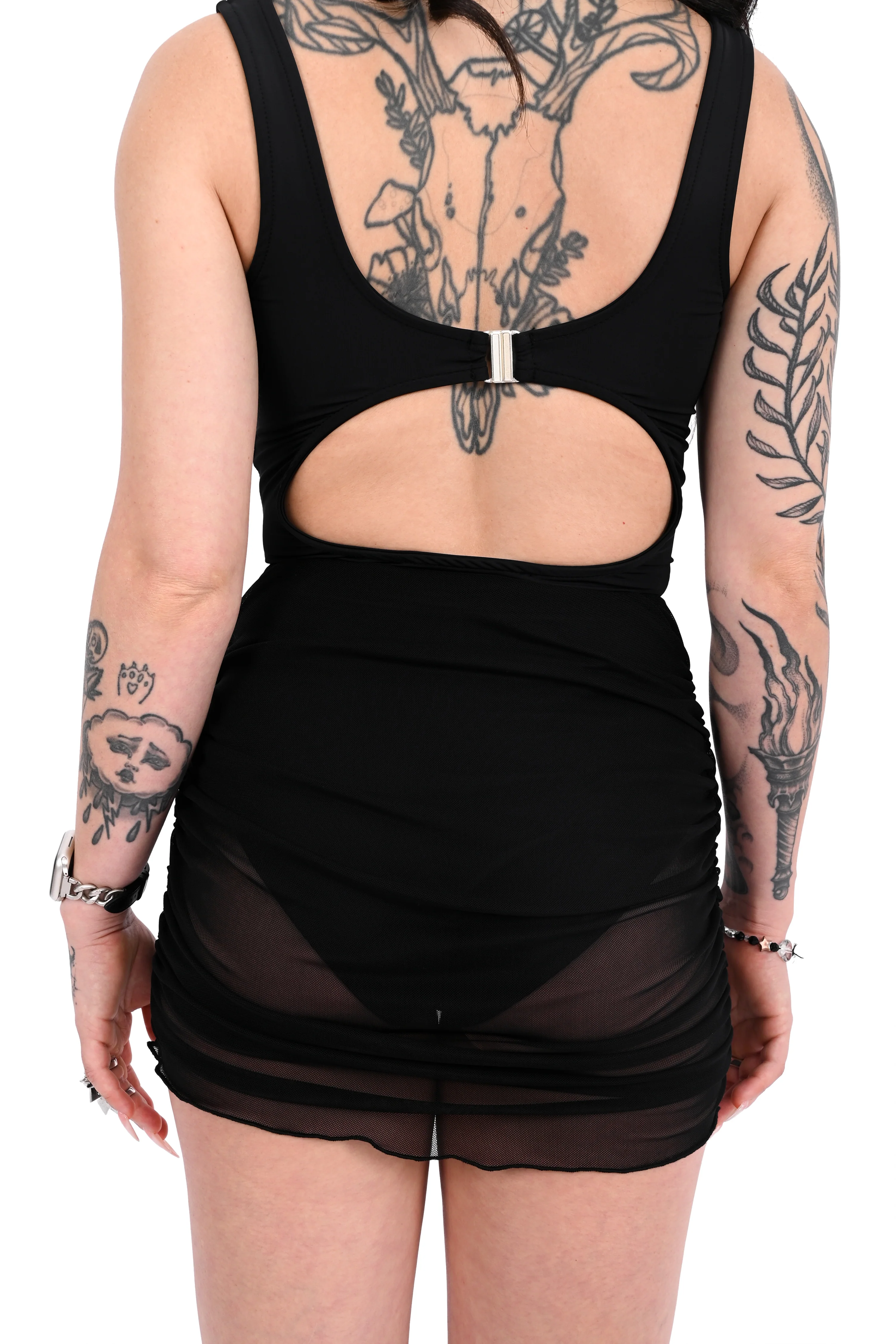 Ruched Mesh Swim Cover Up Skirt - Image 9
