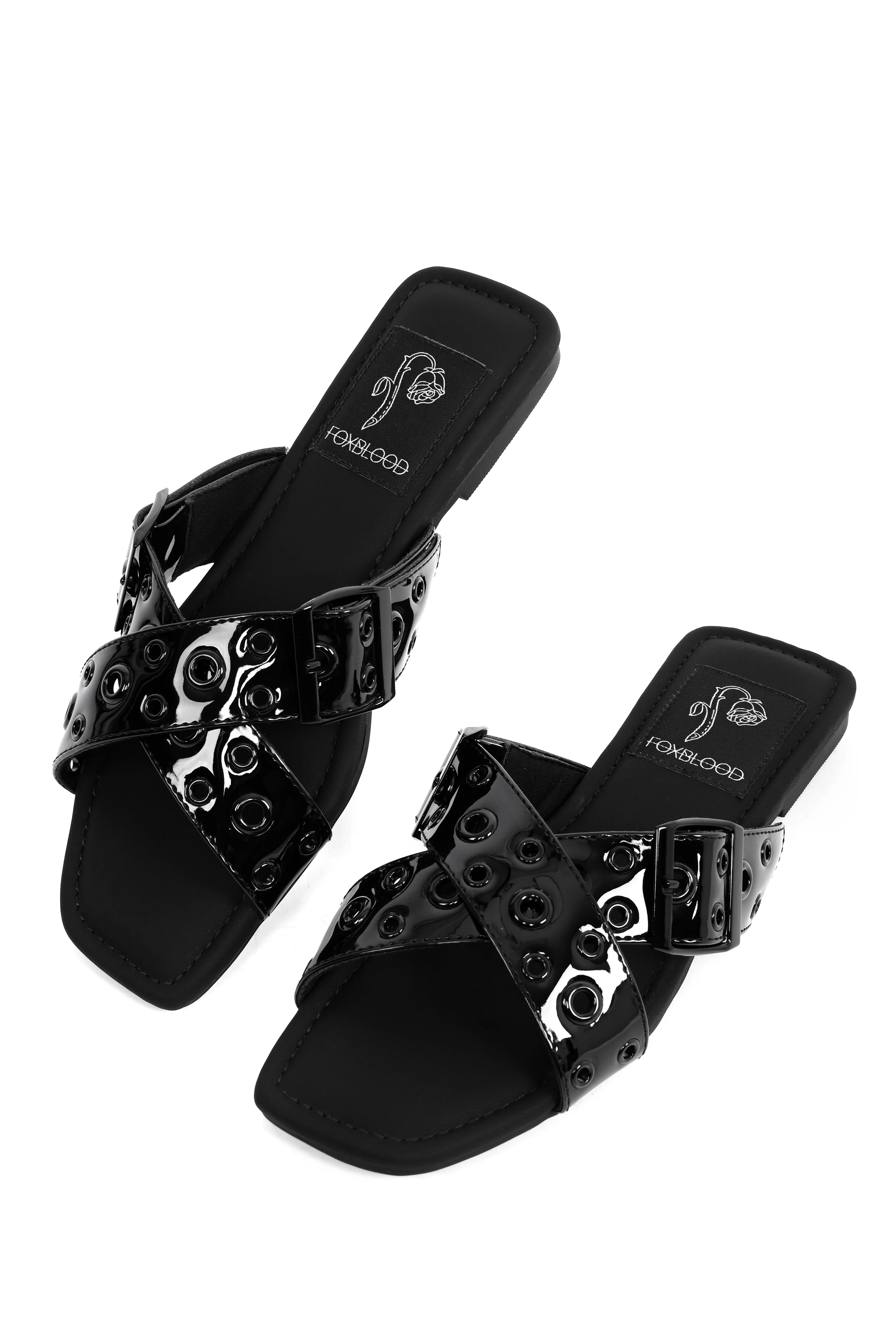 Sage Adjustable Black Buckle Slides - Image 6