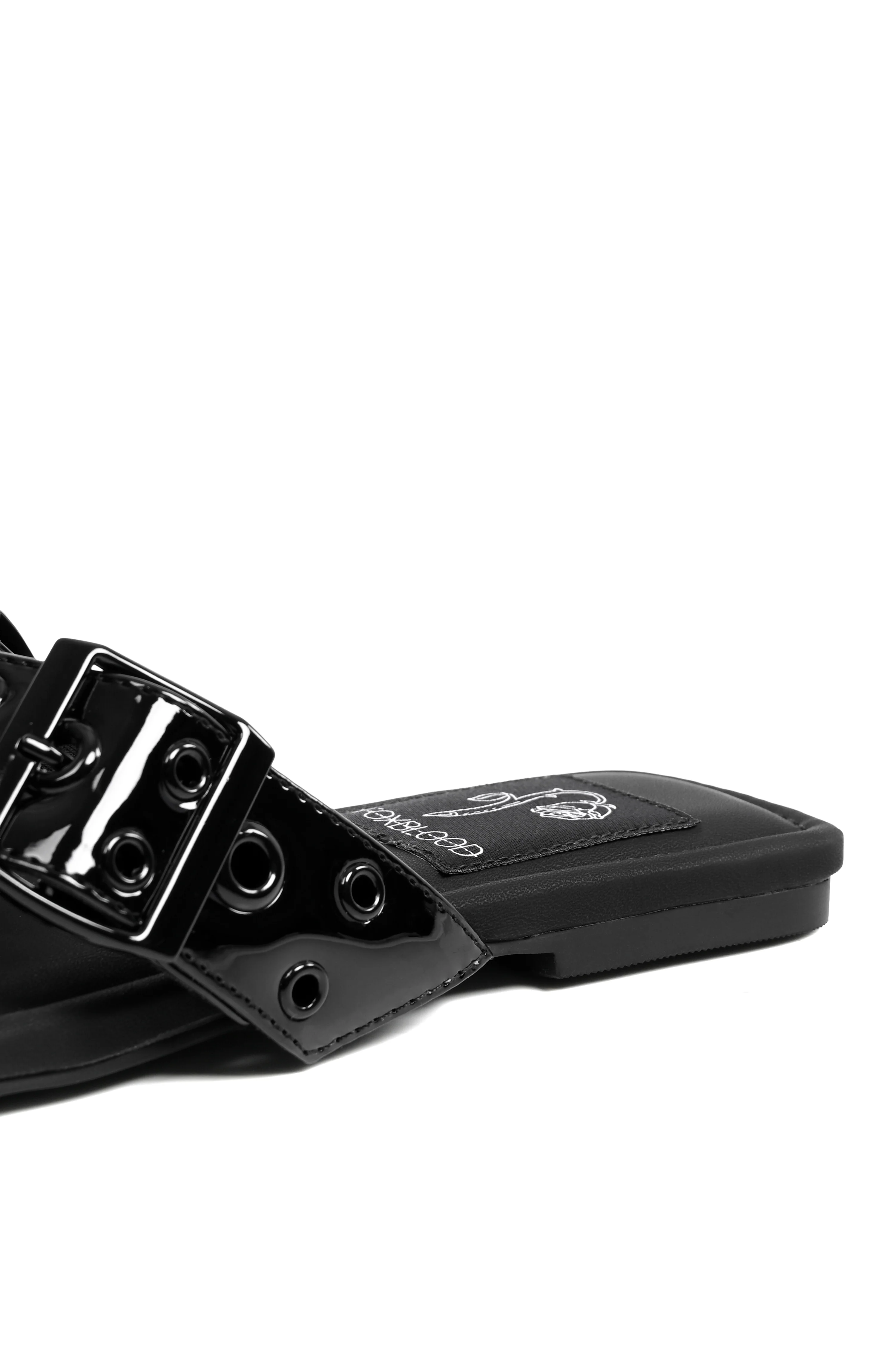 Sage Adjustable Black Buckle Slides - Image 7