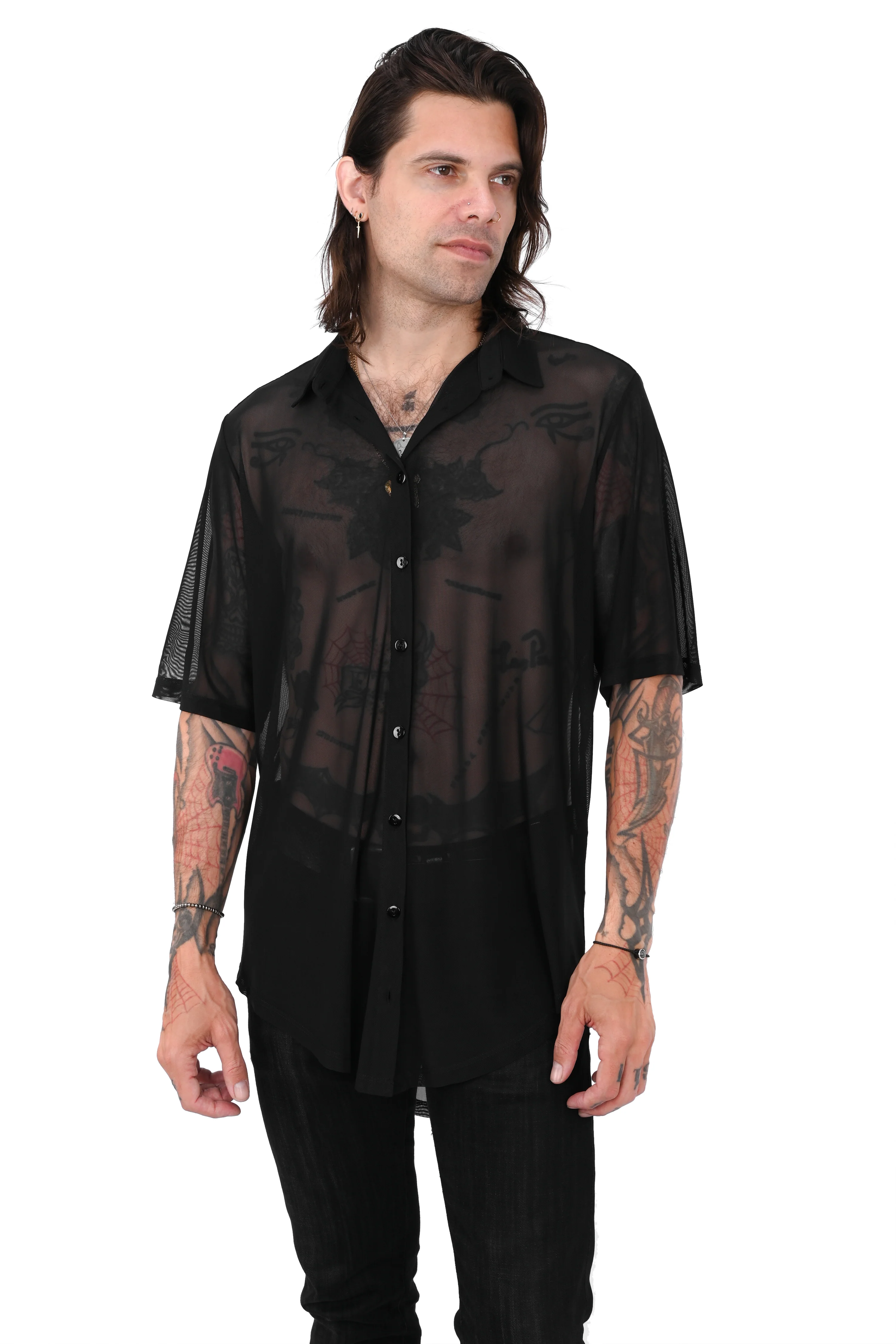 Short Sleeve Mesh Memphis Oversized Shirt - Image 3