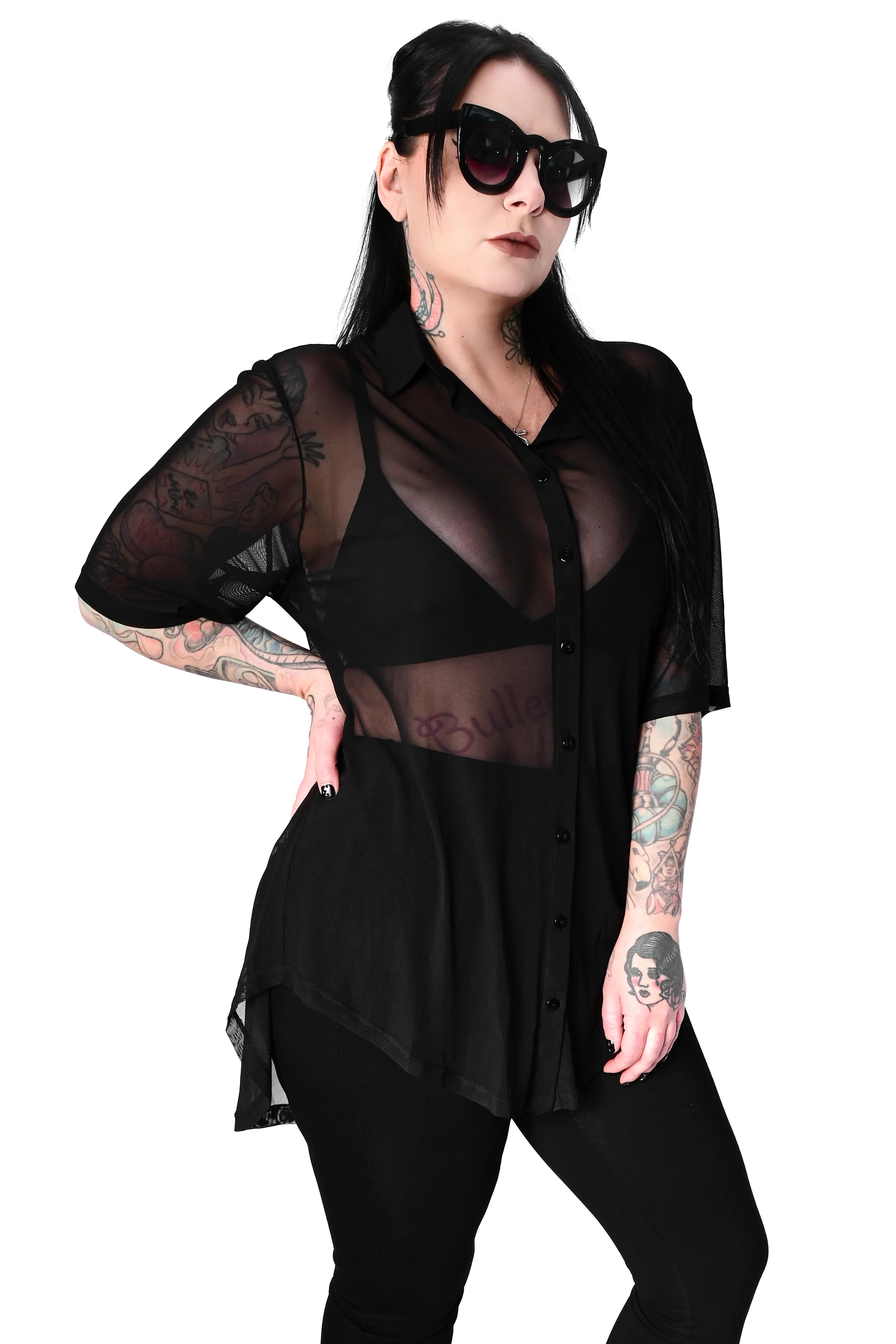 Short Sleeve Mesh Memphis Oversized Shirt - Image 4