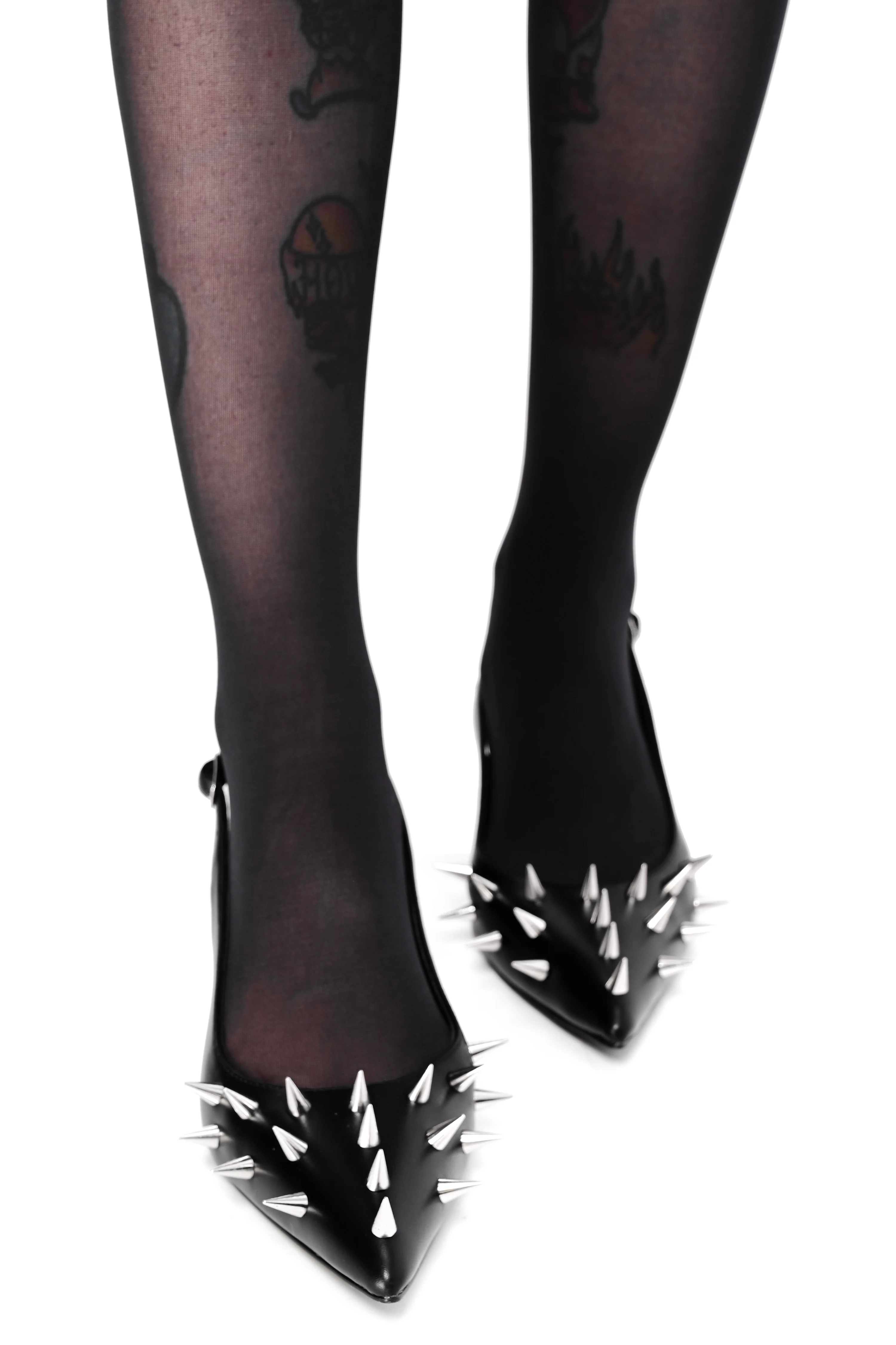 Spiked Sling Back Kitten Heel - Image 2