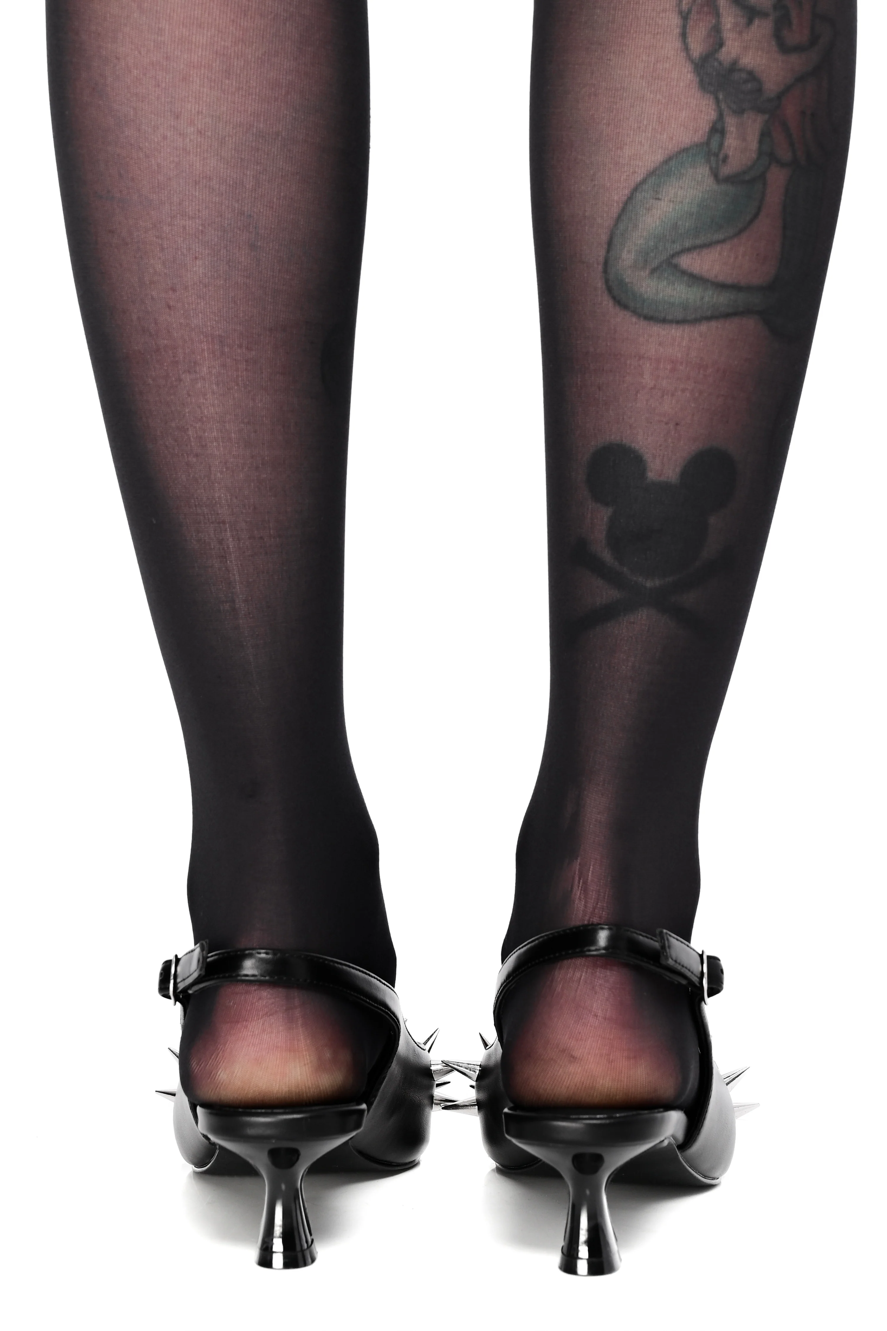 Spiked Sling Back Kitten Heel - Image 3